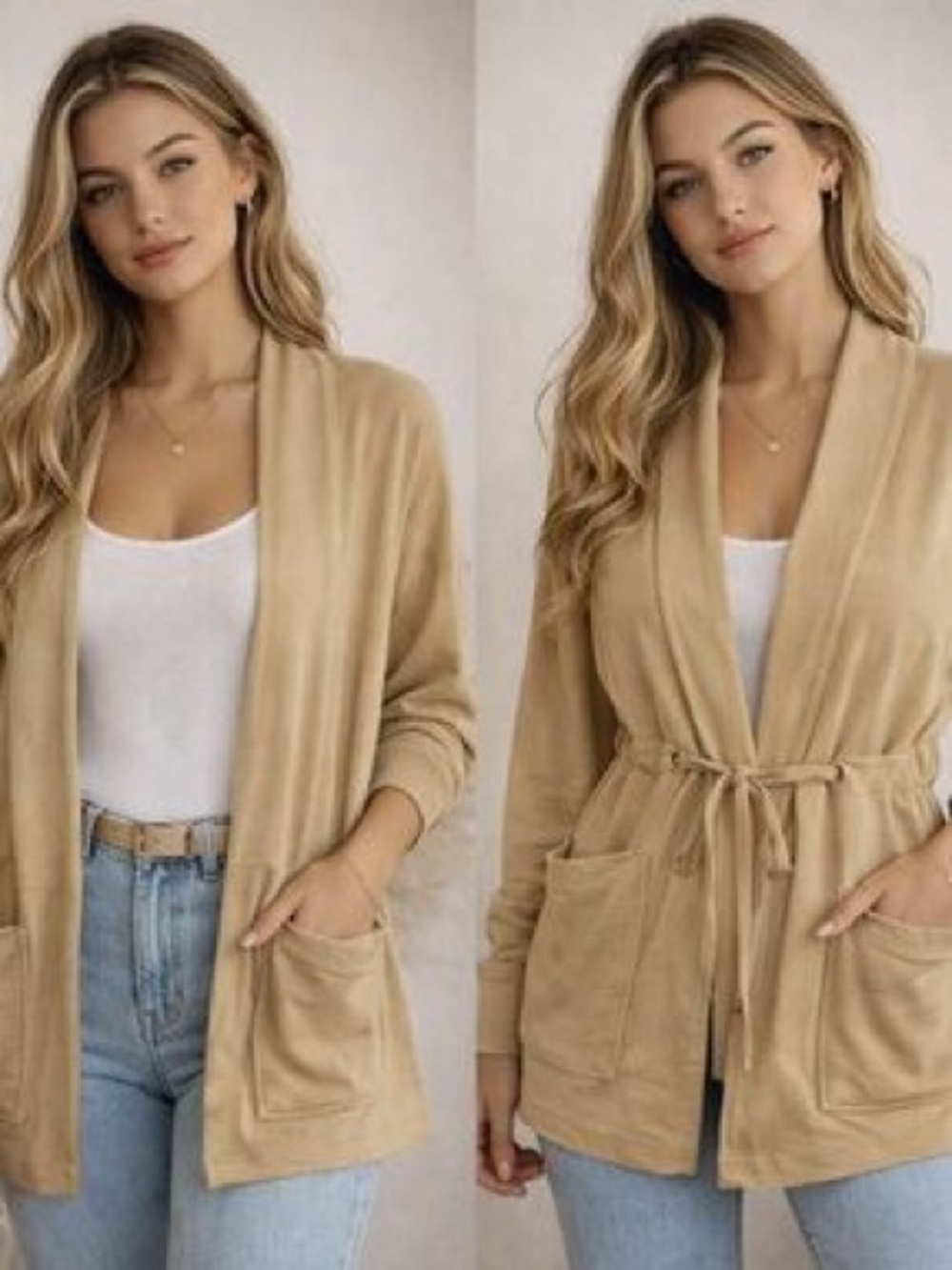 Knox Rose Drape Front Tie Sweater Jacket Size XS